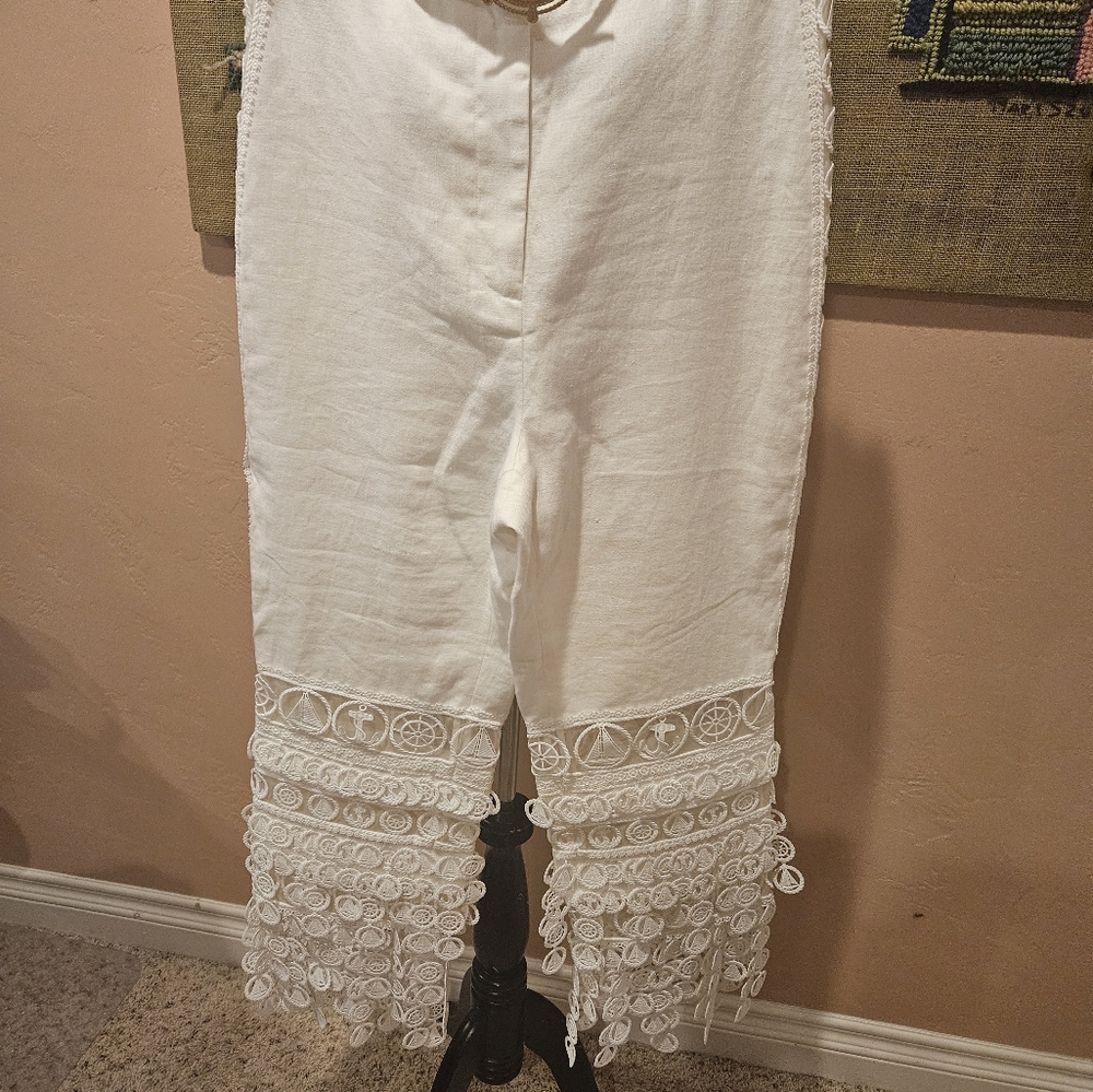 ZIMMERMAN Nautical White Linen Pants - Picture 6 of 17